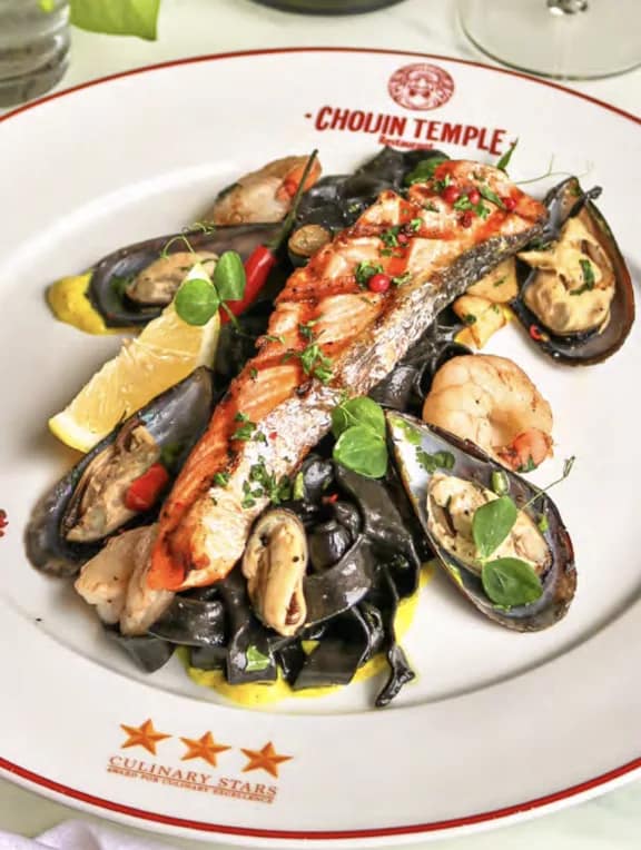 Handcrafted seafood pasta