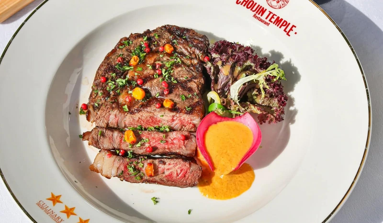 Grilled rib-eye steak