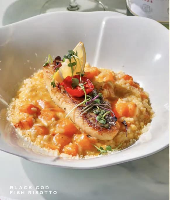 Black cod fish risotto
