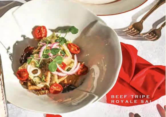 Beef tripe royale salad