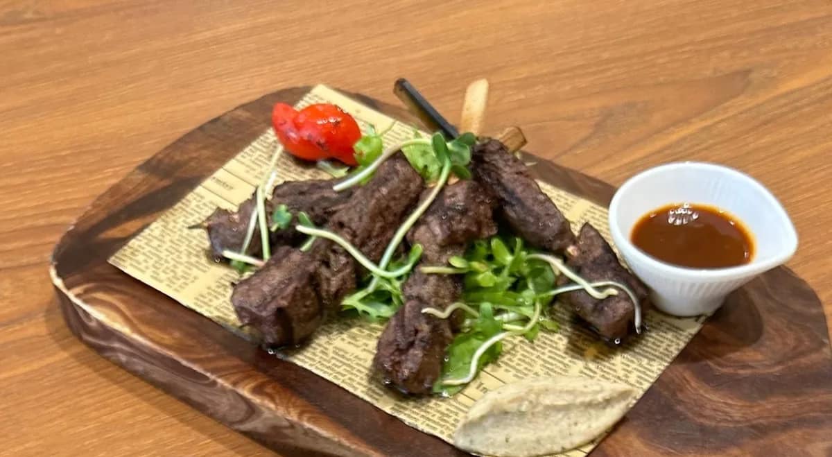Mini beef skewers