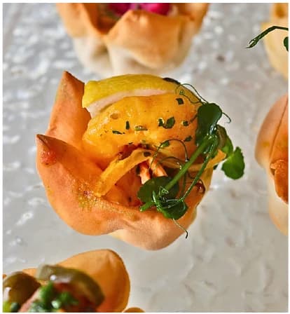 Spicy shrimps gnocchi from the Choijin finger food special set menu.