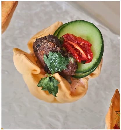 Beef kofta, tzatziki sauce from the Choijin finger food special set menu.