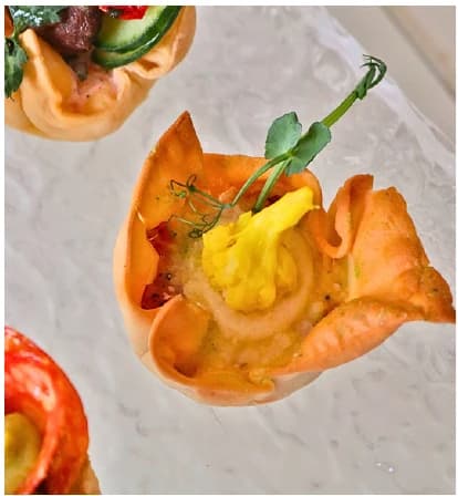 Chicken lasagna turmeric cauliflower from the Choijin finger food special set menu.