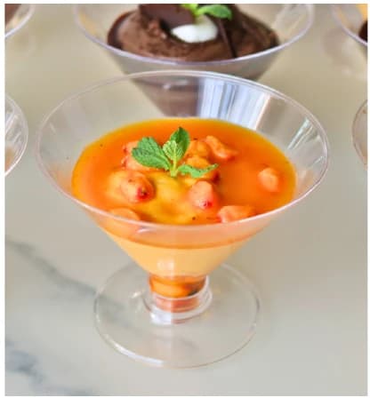 Seabuckthorn mousse from the Choijin finger food special set menu.