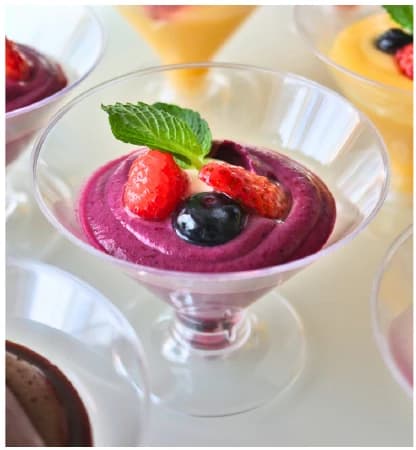Blueberry mousse from the Choijin finger food special set menu.