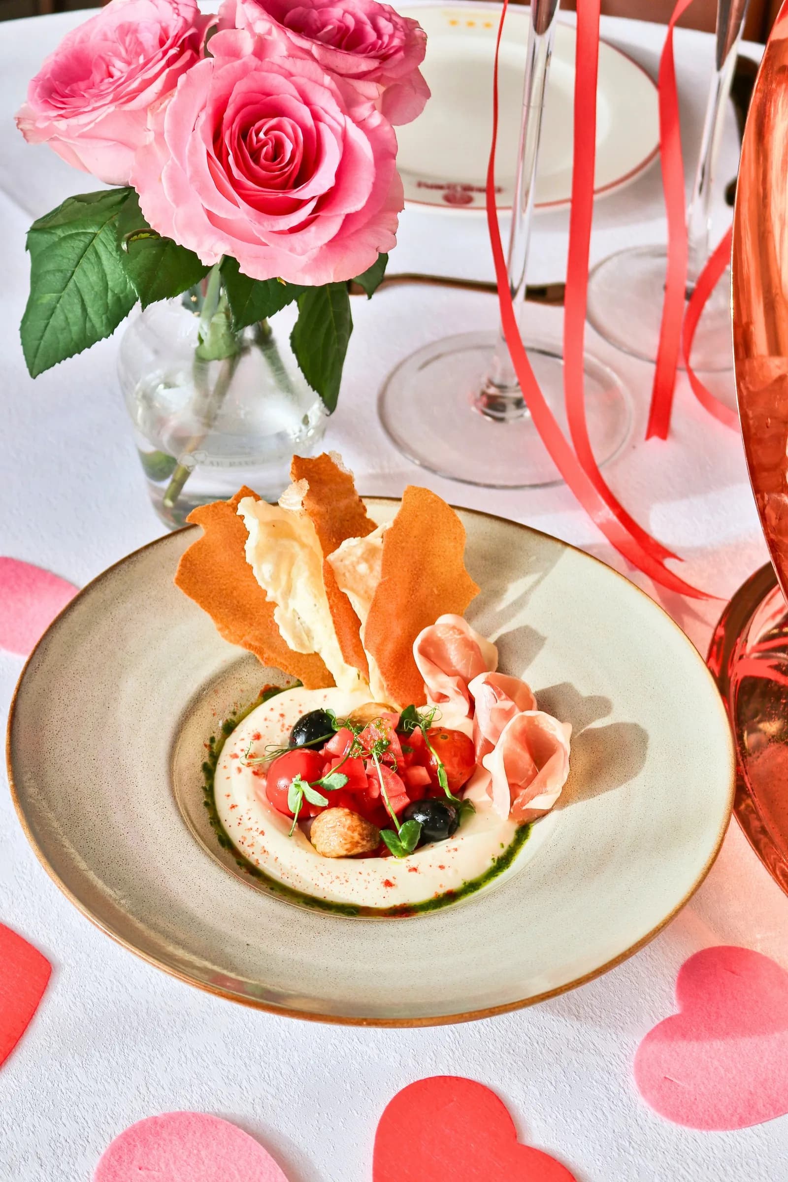 Goat cheese hummus salad from the Choijin special set menu.